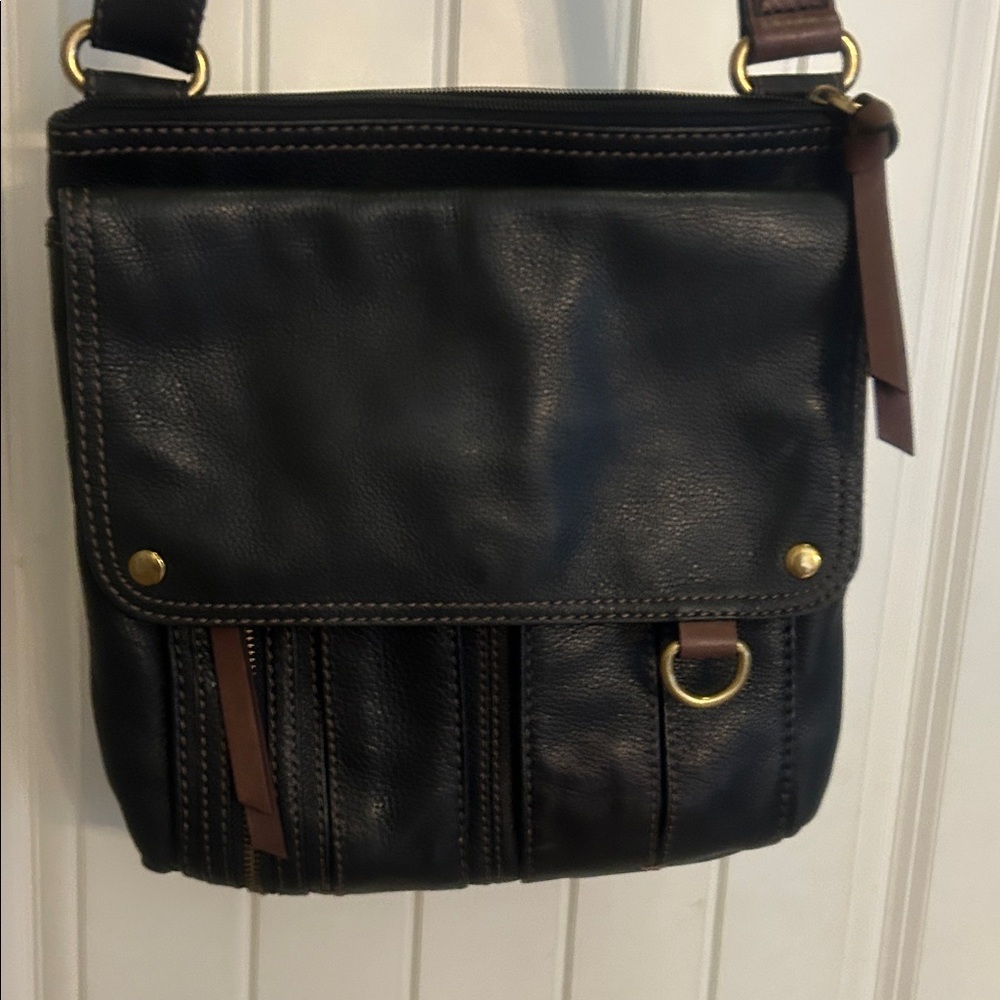 Fossil Black Leather Crossbody Bag - Picture 3 of 9